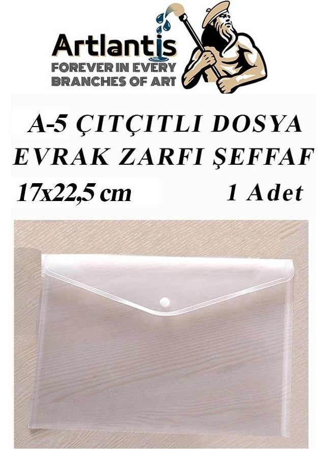 Artlantis ملف مستندات شفاف من Artlantis A5، قطعة واحدة، ملف مستندات شفاف بحجم A-5، 17×22.5 سم، ملف مستندات صغير الحجم  - Image 1