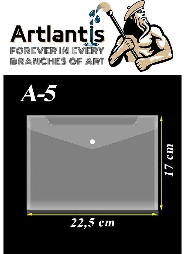 Artlantis ملف مستندات شفاف من Artlantis A5، قطعة واحدة، ملف مستندات شفاف بحجم A-5، 17×22.5 سم، ملف مستندات صغير الحجم  - Image 5