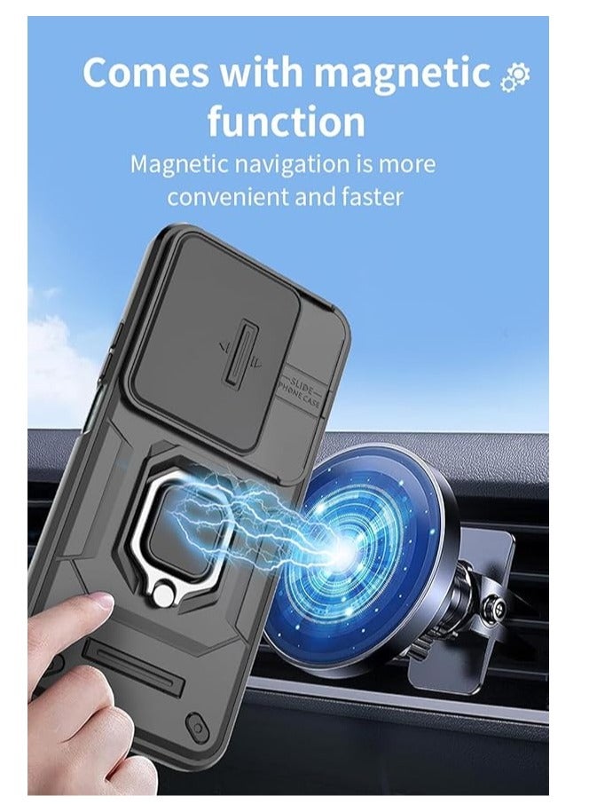 Fankalo [1+1 مجموعات] غلاف وحماية شاشة لجهاز Realme C63/ Realme C61 مع غطاء حماية للكاميرا منزلق، غلاف هاتف قوي مع واقي شاشة زجاجي مقسى - Image 3