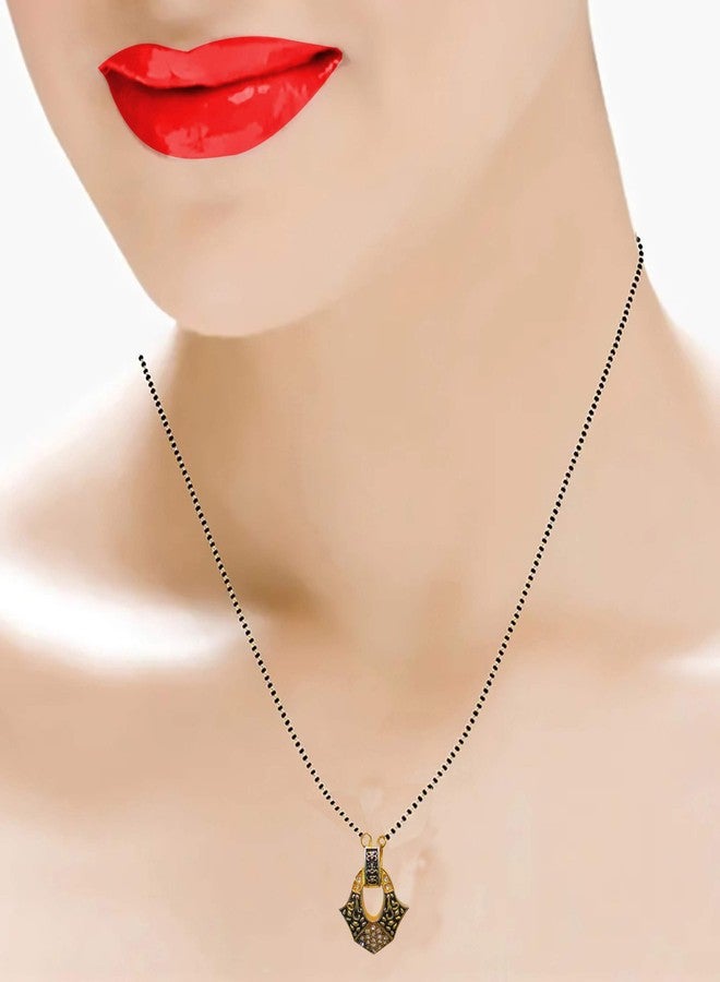 TGK Gold Plated Mangalsutra Pendant with Chain for Women (Style_10) - Image 3