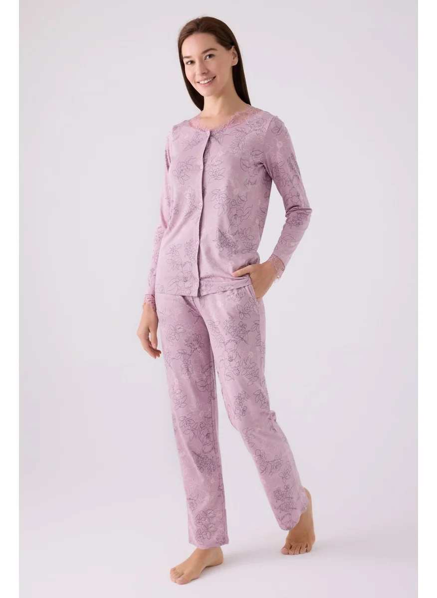 بيير كاردان Double Pajama Set Light Rose - Jersey - 2 Piece Set