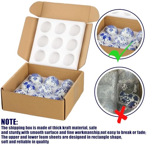 Vesici 9 Pcs Blue and White Porcelain Balls Decorative Chinoiserie Orbs for Centerpiece Bowls China Ceramic Balls Farmhouse Basket Tray Vases Decoration Gifts for Dining Table Holiday(Classic Style) - Image 3