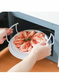 Excefore Microwave Plate Stacker Grill Rack Microwave Tray Plastic Baking Oven Tray Microwave Rack for Frozen Snacks Cooking Supplies 2pcs  - Image 3