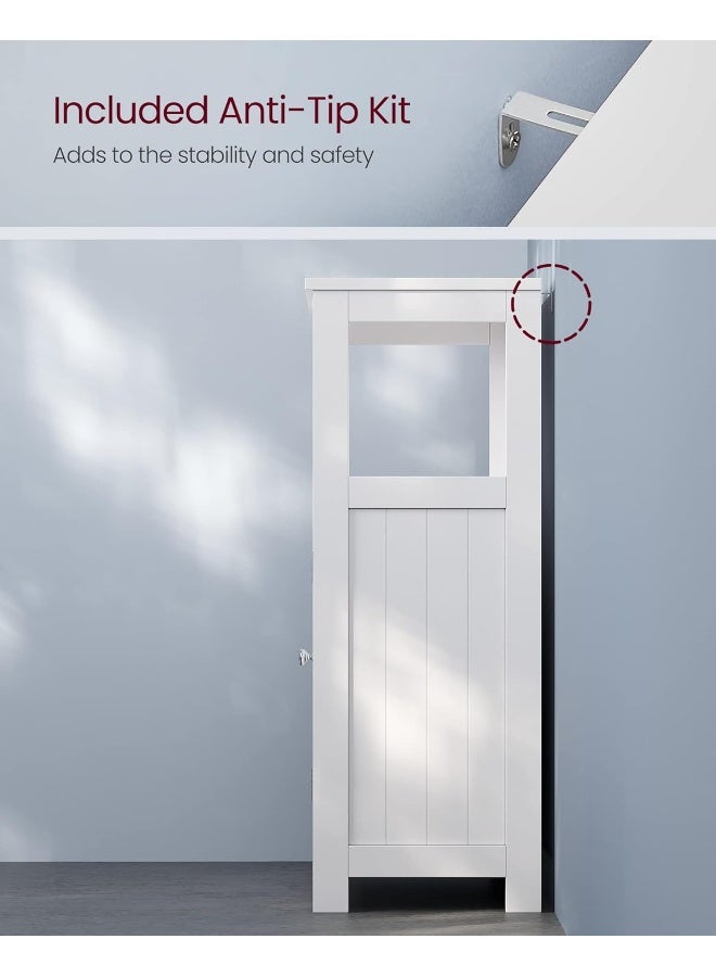 فاساجيل خزانة أرضية للحمام من VASAGLE – تخزين مستقل مع أبواب مزدوجة ورف قابل للتعديل، أبيض، 118 × 88.5 × 44.25 سم - Image 5