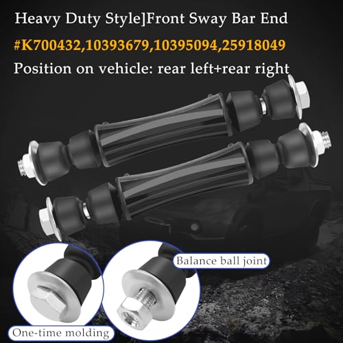Mormonea K700432 Sway Bar Link Front Stabilizer for 2007-2016 Chevy Silverado 1500 Avalanche Tahoe Suburban GMC Sierra Yukon Cadillac Escalade Front Stabilizer Sway Bar End Link - Image 5