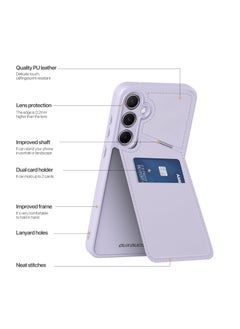 DUX DUCIS DUX DUCIS Rafi II Series Case for Samsung Galaxy A55 5G Case Wallet with Kickstand and Credit Card Holder Compatible with MagSafe Leather Heavy Duty Protective Case Cover (Purple)  - Image 3
