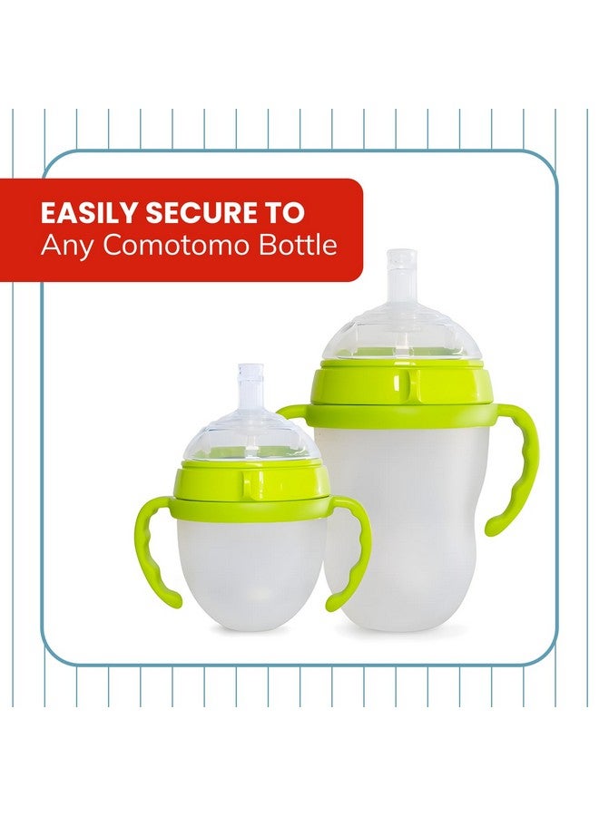 Botabee Straw Transition Cup Kit for Comotomo Baby Bottles | Conversion Kit Fits 5 Ounce and 8 Ounce Bottles | Soft, Silicone Straw Top Bottle Nipple & Weighted Straw to Help Baby Transition | 2 Pack (Green) - Image 3