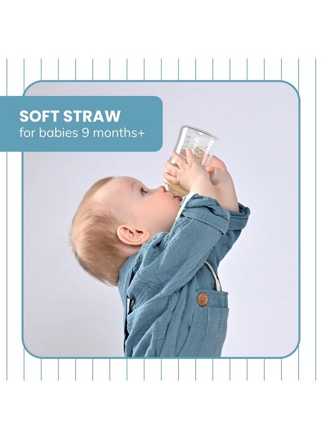 Botabee Straw Transition Cup Kit for Comotomo Baby Bottles | Conversion Kit Fits 5 Ounce and 8 Ounce Bottles | Soft, Silicone Straw Top Bottle Nipple & Weighted Straw to Help Baby Transition | 2 Pack (Green) - Image 4