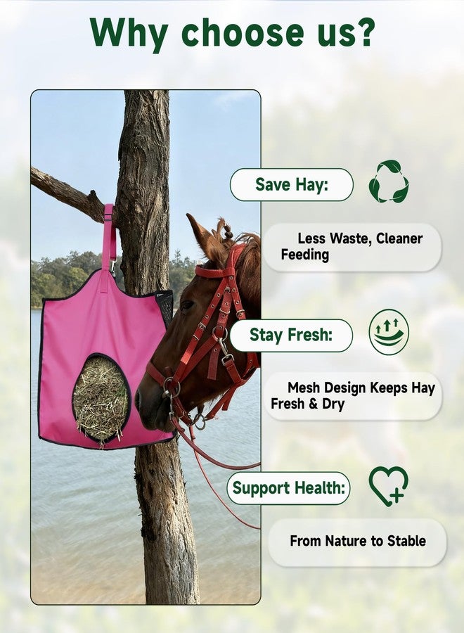 Gydoty Hay Feeder for Goats and Horses - Slow Feed Design, Heavy Duty Hanging Hay Bag for Barn, Trailer & Paddock, Easy to Hang & Clean(1pcs, Pink) - Image 5