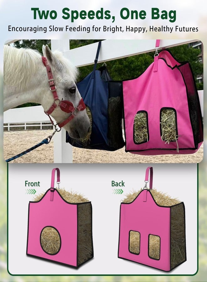 Gydoty Hay Feeder for Goats and Horses - Slow Feed Design, Heavy Duty Hanging Hay Bag for Barn, Trailer & Paddock, Easy to Hang & Clean(1pcs, Pink) - Image 4