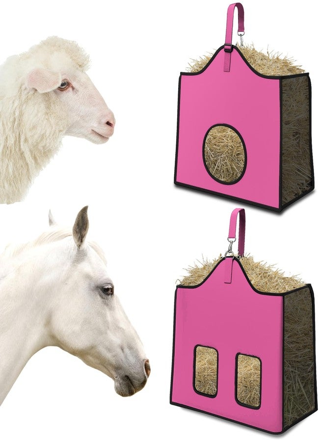 Gydoty Hay Feeder for Goats and Horses - Slow Feed Design, Heavy Duty Hanging Hay Bag for Barn, Trailer & Paddock, Easy to Hang & Clean(1pcs, Pink) - Image 1