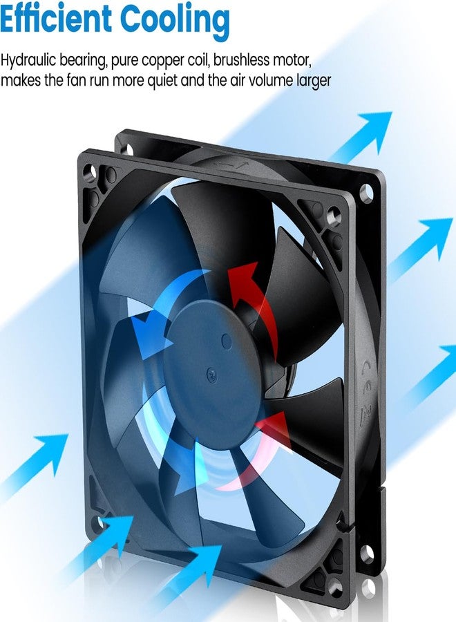 GDSTIME 2 Pack 92mm Computer Case Fan 3 Pin 12V DC Brushless Cooling Fans 90mm 92x92x25mm Replacement for NAS CPU Coolers - Image 4