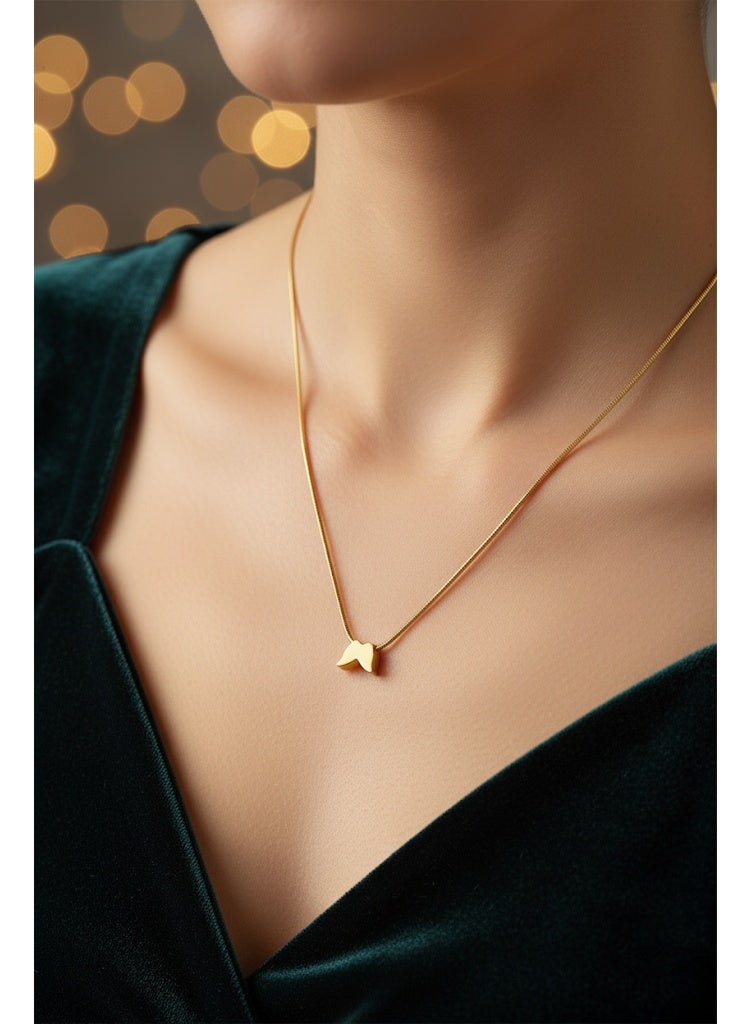 فلافي سلسلة حريمي ذهبية بدلاية بشكل فراشة صغيرة – تصميم أنيق - Image 1