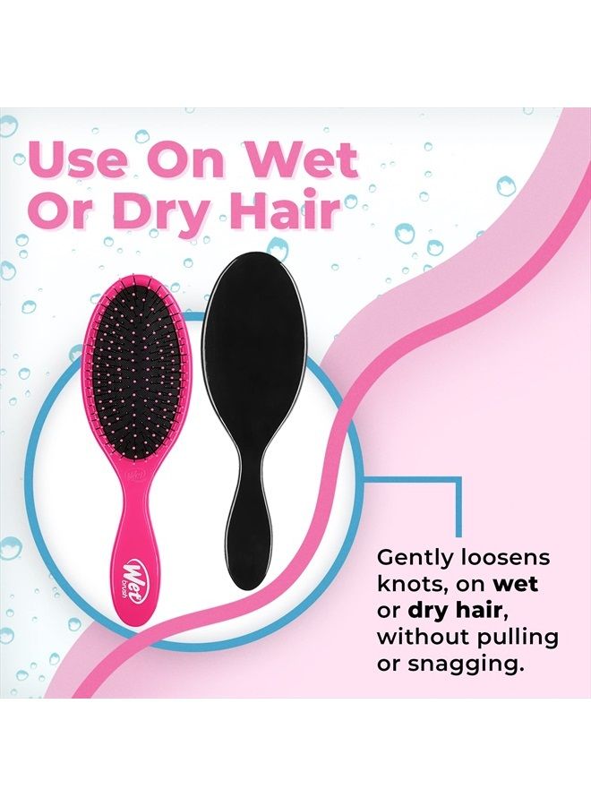 Wet Brush Original Detangler Hair Brush - Pink and Black (Pack of 2) - Exclusive Ultra-soft IntelliFlex Bristles - Glide Through Tangles With Ease For All Hair Types - For Women, Men, Wet And Dry Hair - Image 4