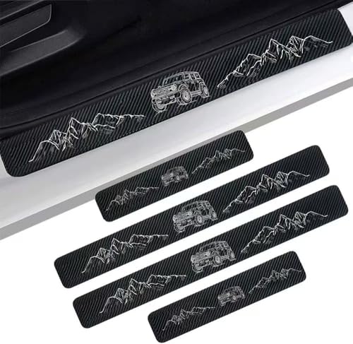 Zteyuzo 4PCS Carbon Fiber Door Sill Protectors Front/Rear Anti-Scratch Entry Guard fit for Ford Bronco - Image 5
