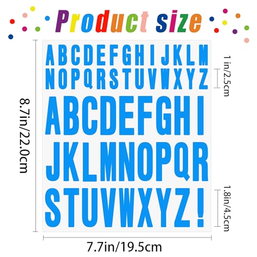 Metsyth 24 Sheets Letter Stickers 1272 Pcs Alphabet Sticker,1inch 2inch Self Adhesive Vinyl Letter Stickers Aesthetic Waterproof Decals for Scrapbooking,Water Bottles,Cup,Poster,Bulletin Board (Multicolor) - Image 2