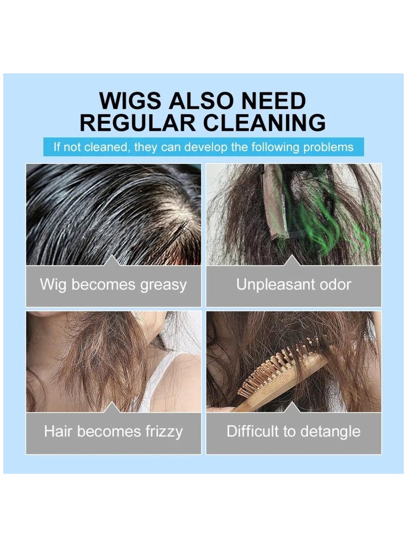 PURC شامبو الشعر المستعار 2 في 1 سعة 80 مل، منظف ومرطب في شامبو واحد للعناية بالشعر المستعار، يزيل الزيوت والبقع ويترك الشعر ناعمًا ولامعًا وكثيفًا، شامبو الشعر المستعار، شامبو نقع الشعر - Image 3