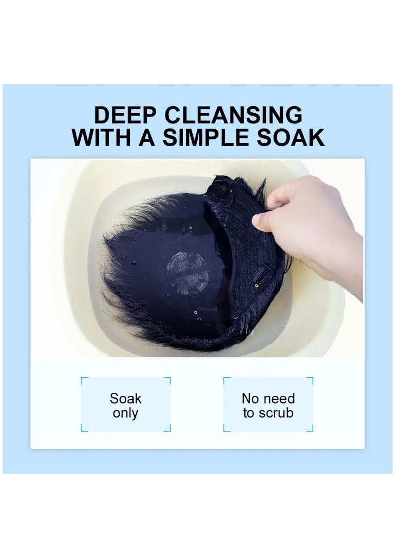 PURC شامبو الشعر المستعار 2 في 1 سعة 80 مل، منظف ومرطب في شامبو واحد للعناية بالشعر المستعار، يزيل الزيوت والبقع ويترك الشعر ناعمًا ولامعًا وكثيفًا، شامبو الشعر المستعار، شامبو نقع الشعر - Image 5