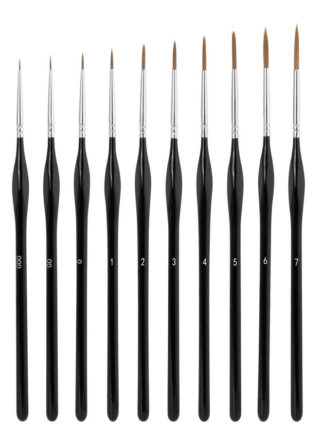 KEUYE Thin Paint Brush with Triangular Handle,Thin Paint Brushes for Watercolor,3D Carving and Nail Art,10-Pack Different Sizes - Image 1