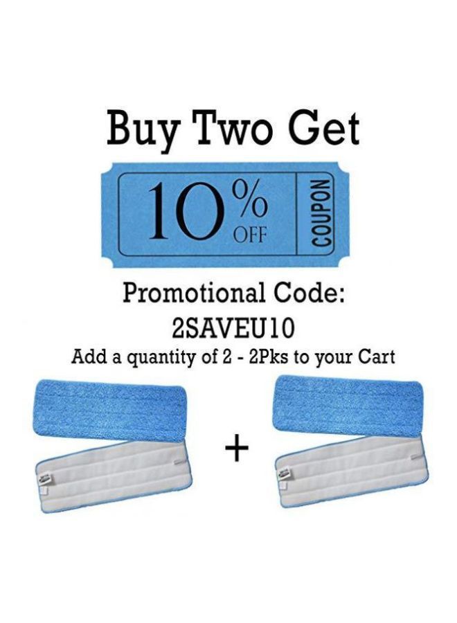 نيبمينينت طقم قماش بديل للممسحة المسطحة مكون من 5 قطع أزرق/رمادي 32x10سنتيمتر - Image 2