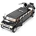 LOVEPOSELY 132 Hummer H2 Car Model Diecast Car Toy with Sound and Light Alloy Stretch Limousine Pull Back Toy Vehicle for Adult Kids Boys Girls Black - Image 2