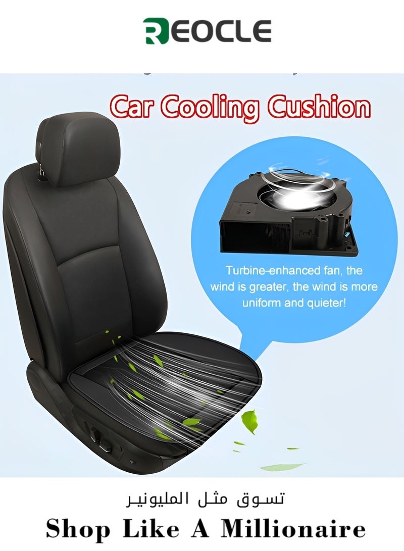 REOCLE Cooling Car Seat Cushion Thick Big Breathable Honeycomb Design Absorbs Pressure Points Seat Cushion with USB Cooling for Office Chair & Car seat & Wheelchair - Image 1