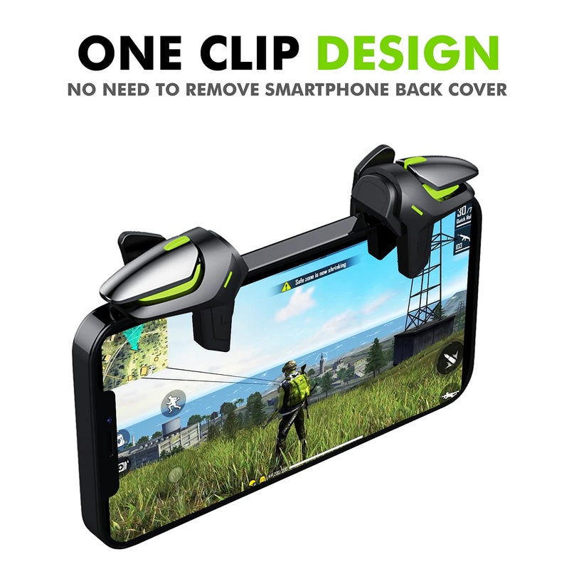 SpinBot BattleMods NinjaX Combo | زناد ألعاب موبايل + أكمام أصابع | لـ BGMI/Free Fire Max/COD Mobile - (أسود) - Image 3