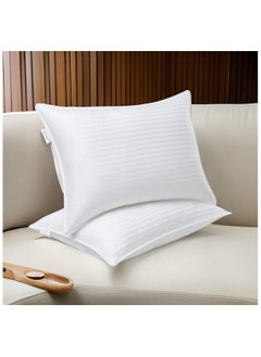 Comfy COMFY SET OF 2 LUXURY HOTEL COLLECTION WHITE STRIPE HYPOALLERGENIC COTTON PILLOW  - Image 3