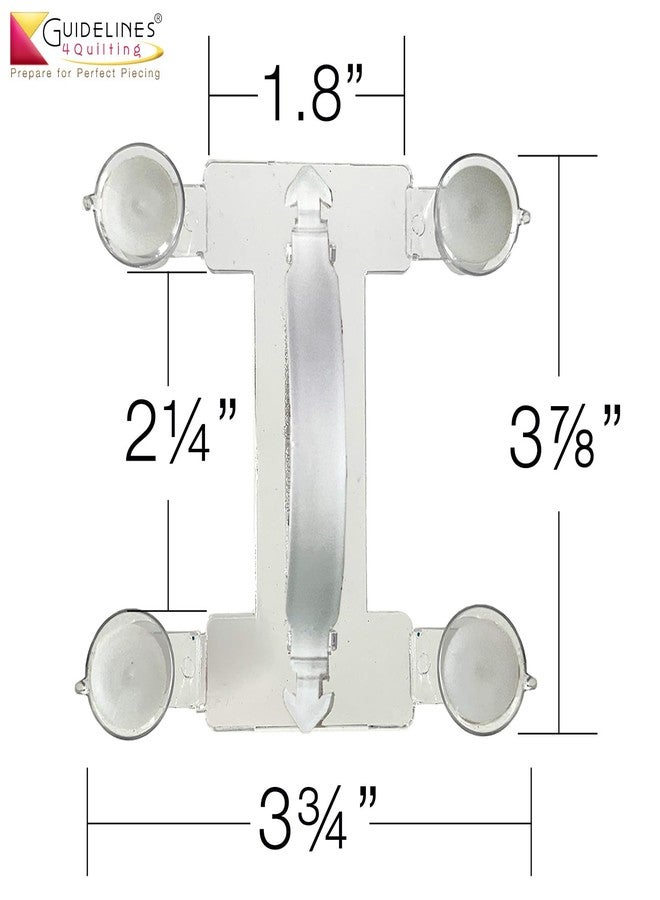 Guidelines4quilting Handle/Multi-Width Ruler Connector for Quilting Rulers and Templates - Made of Virtually Unbreakable Polycarbonate - Left-Handed Friendly - Premium Suction Cups and Built-In Handle - Image 4
