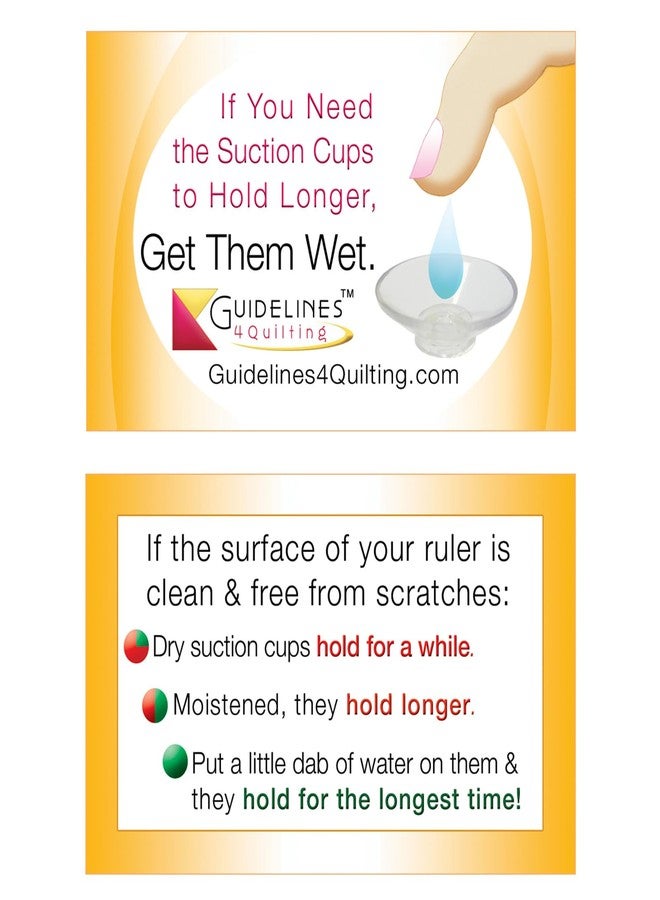 Guidelines4quilting Handle/Multi-Width Ruler Connector for Quilting Rulers and Templates - Made of Virtually Unbreakable Polycarbonate - Left-Handed Friendly - Premium Suction Cups and Built-In Handle - Image 5