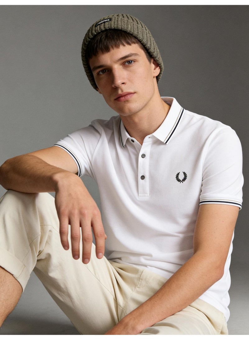 Fred Perry double-pointed Polo shirt | Men's Polo shirt, three-dimensional printed striped collar and cuffs, classic modern style, creating eternal leisure fashion. - Image 2