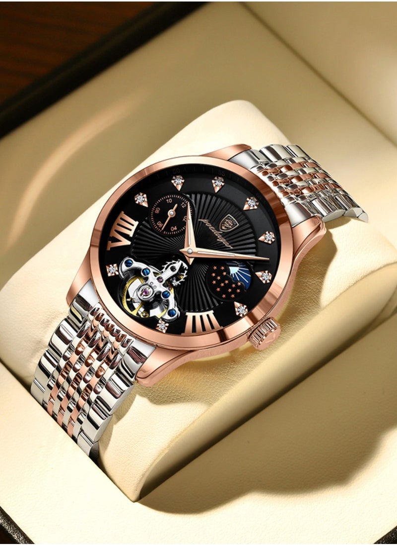 POEDAGAR Men’s Analog Quartz Stainless Steel Watch 42mm  - Image 2