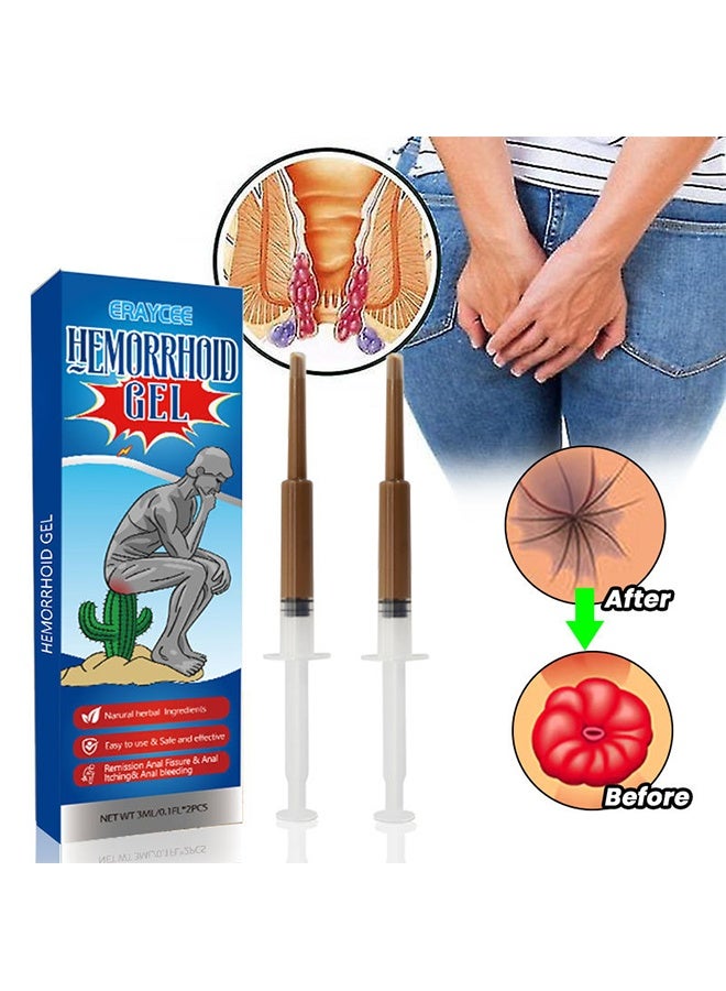 ERAYCEE Hemorrhoid Gel, Soothing Relief with Natural Ingredients Fast Acting Formula for Hemorrhoid Discomfort 2 PCS - Image 1