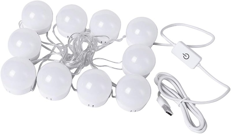 مجموعة أضواء مرآة تزيين LED من TIDTALEO بسطوع قابل للتعديل بثلاثة ألوان، مصابيح كهربائية بتقنية LED تعمل بجهد 5V عبر منفذ USB، مخصصة للاستخدام أثناء وضع المكياج وفي الحمام - Image 1