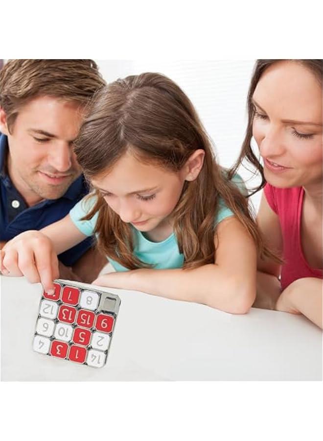 Metal Number Slide 15 Puzzle Red and White Number Sliding Puzzle Educational Learning Games Brain Teaser Puzzle Pocket Slide Puzzle Funny Number Puzzle  - Image 5