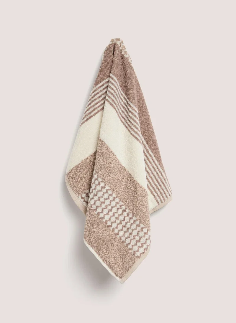 Matalan Beige Stripe Towel