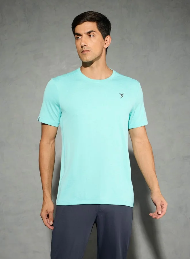 Technosport Technosport Men Solid Slim Fit Crew Neck T-Shirt