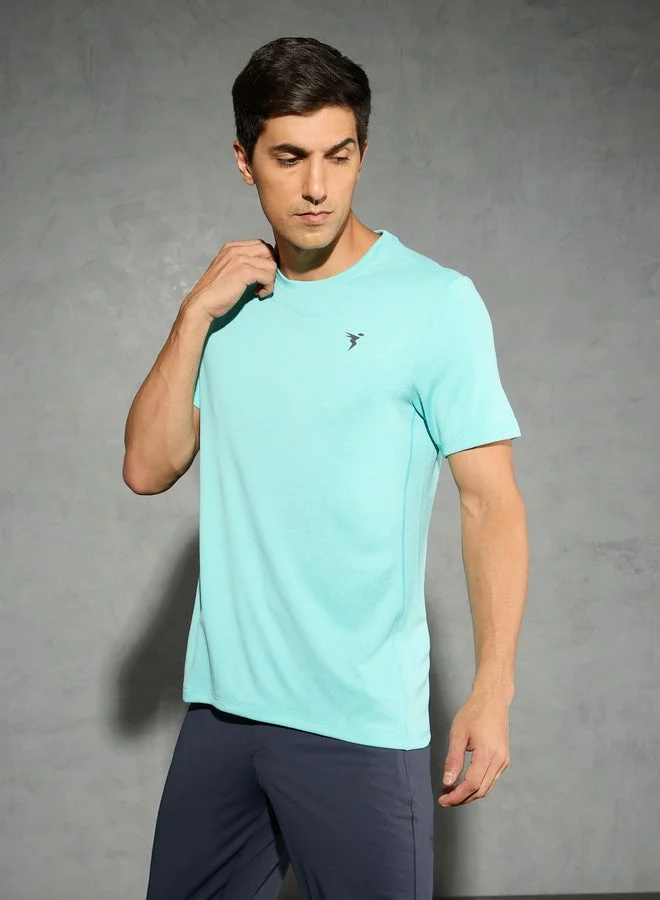 Technosport Technosport Men Solid Slim Fit Crew Neck T-Shirt