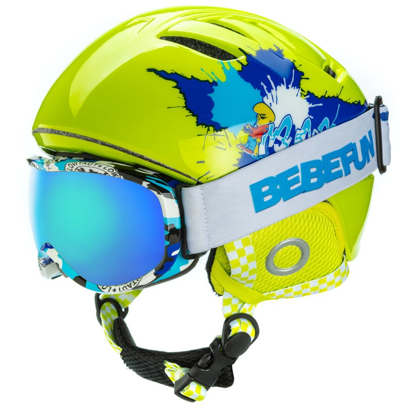 BeBeFun Toddler and Kids Ski Helmet Snowboarding Helmet with Goggles for Snow Activity Ultra Lightweight Comfort and Warmth Small Size ASTM & CE Certified Suggest 2-6years - Image 1