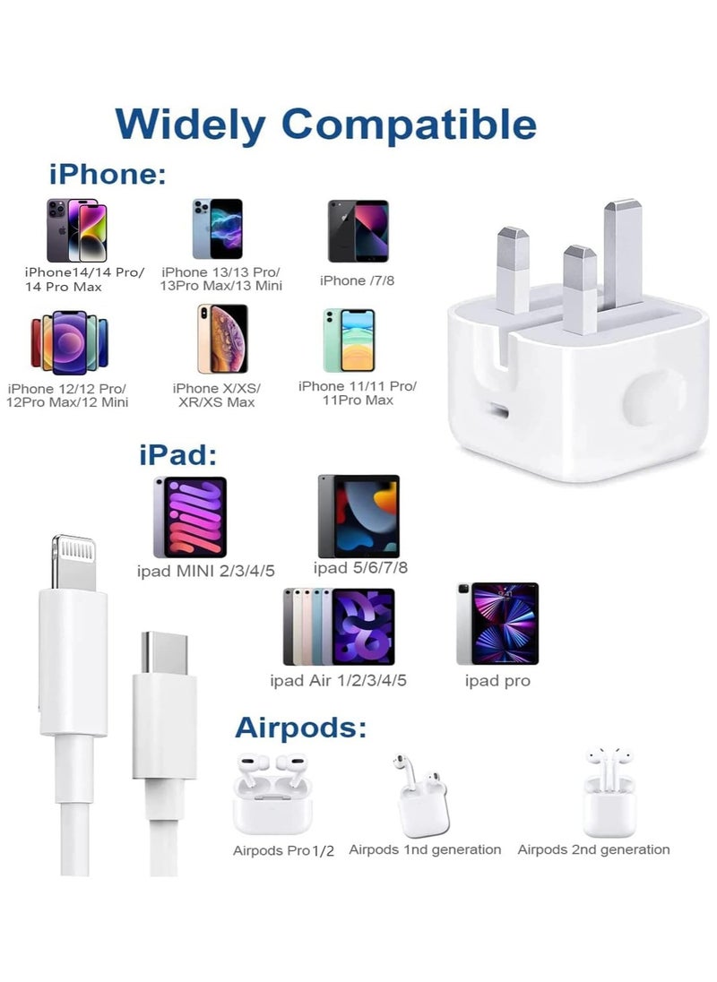 Shopit - 20W USB C Power Adapter with Type C to Lightning Cable White - Image 1