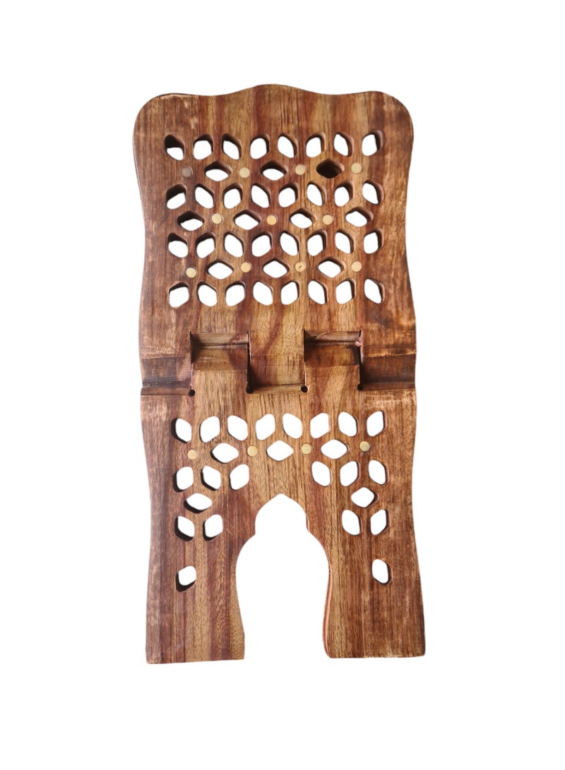 Pakistani Hand Made Foldable Natural Wood Quran Holder or Stand - Image 1