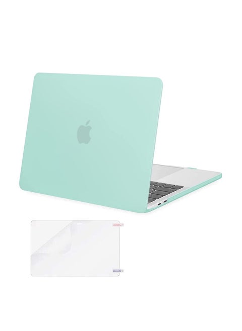 Compatible with MacBook Pro 13 inch Case M2 2022/ 2021 /2020 /2016 /A2338 M1 A2251 A2289 A2159 A1989 A1708 A1706 with/Without Touch Bar Plastic Hard Shell & Screen Protector Mint Green
