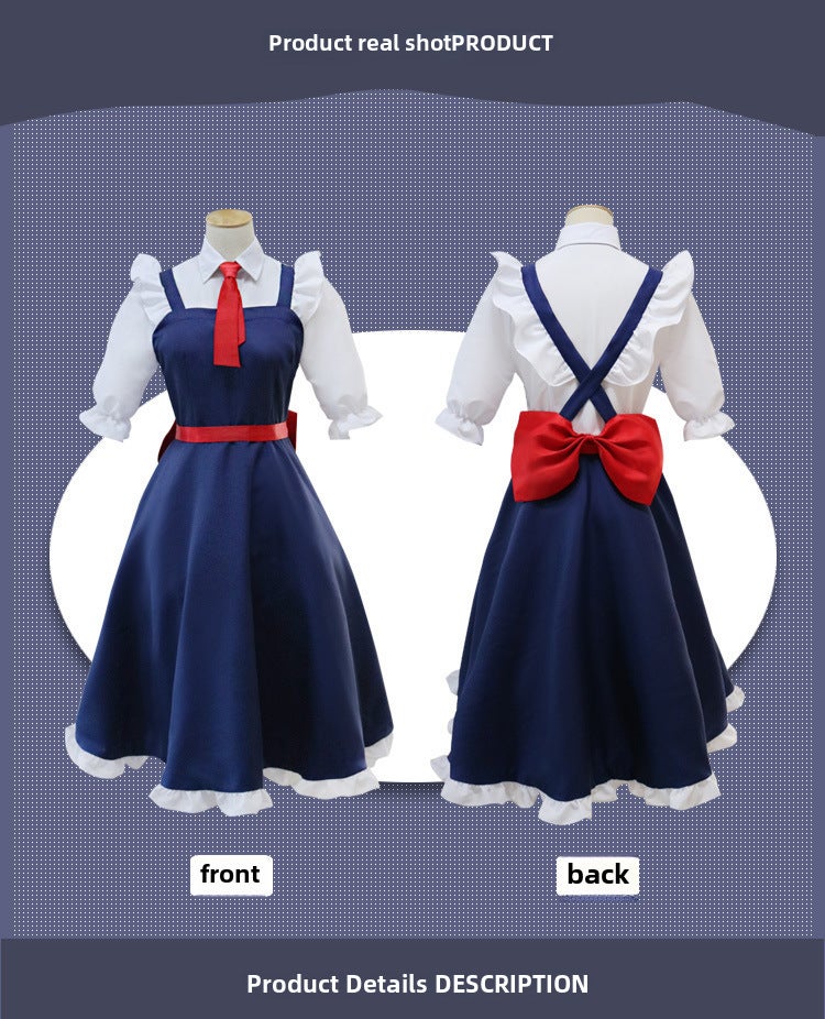 Toru Maid Dress Cosplay Outfit with Wig Clothing set (headwear + clothes + gloves + socks)