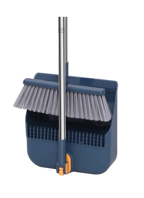 Foldable 180° Rotating Broom Combo with Comb Teeth and Long Handle