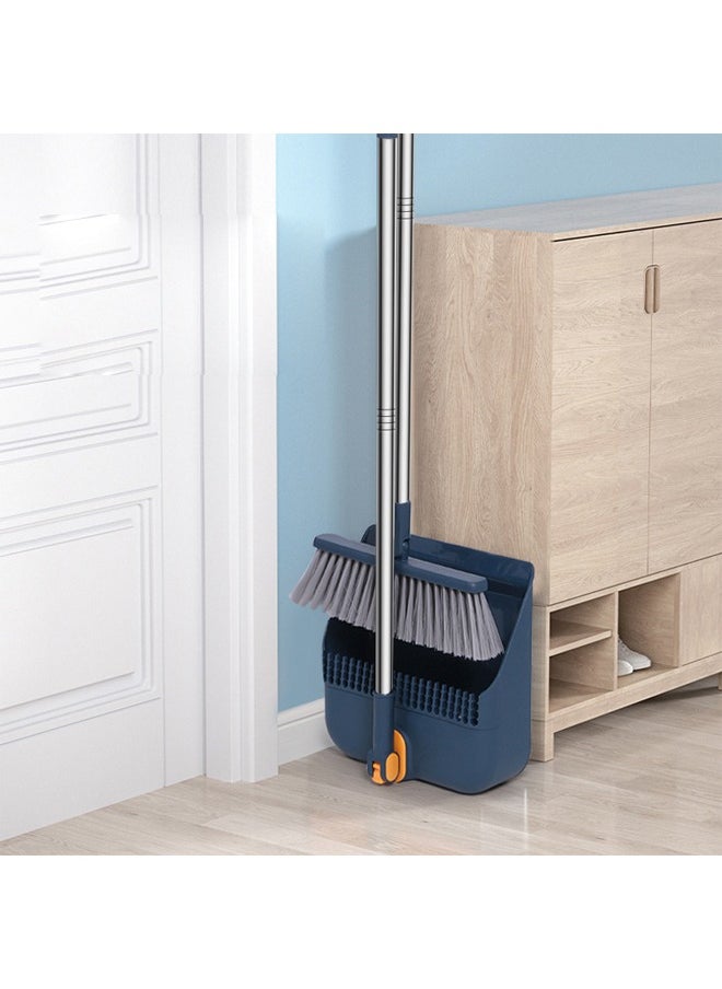 Foldable 180° Rotating Broom Combo with Comb Teeth and Long Handle