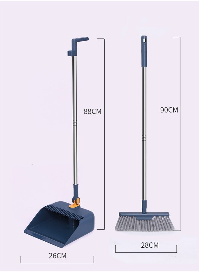 Foldable 180° Rotating Broom Combo with Comb Teeth and Long Handle