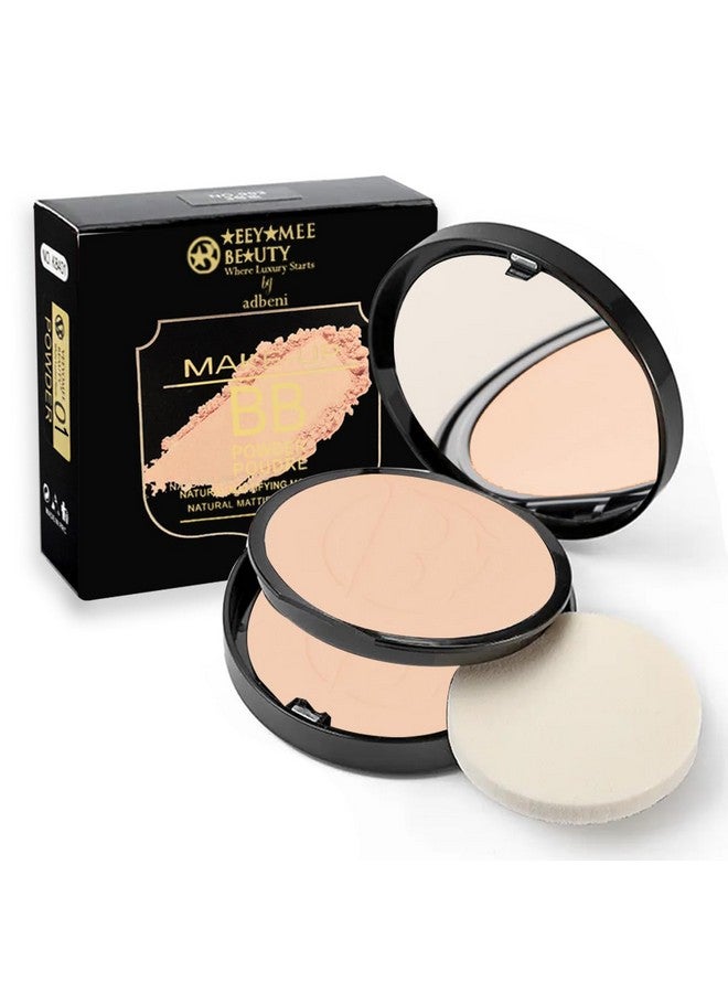adbeni Bb Compact Powder 20Gm | Natural Mattifying Hydrant & Moisturizing | Buildable Coverage & Flawless Complexion| Illuminate Your Complexion (Shade-01) - Image 1