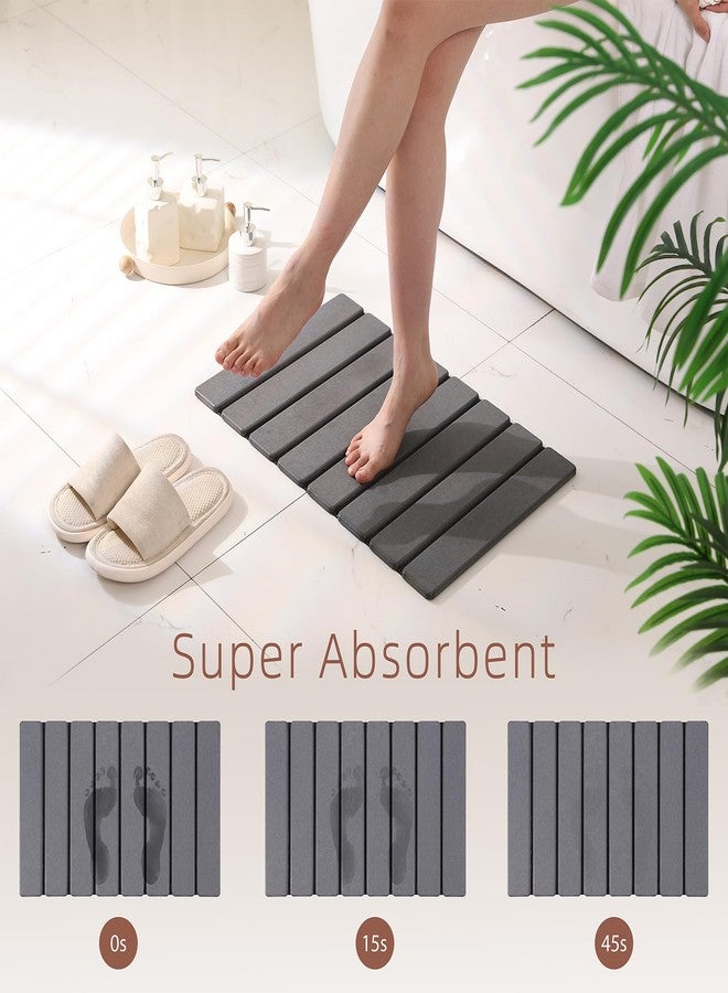 MOCAL Large Foldable Stone Bath Mat, 23.6" x 15.5" Non-Slip Stone Shower Mat, Super Absorbent Diatomaceous Earth Mats, Quick Drying Bath Mats for Bathroom, Easy to Clean - Image 3