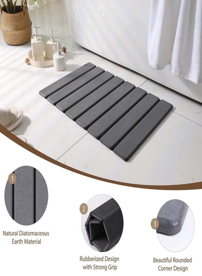 MOCAL Large Foldable Stone Bath Mat, 23.6" x 15.5" Non-Slip Stone Shower Mat, Super Absorbent Diatomaceous Earth Mats, Quick Drying Bath Mats for Bathroom, Easy to Clean - Image 4