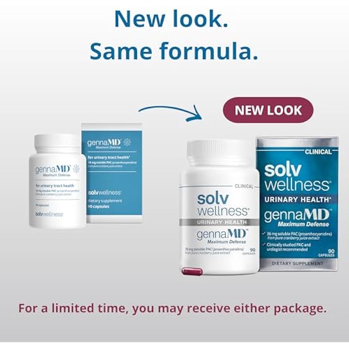 Solv Wellness GennaMD - Maximum UTI Defense - 36 mg Soluble PAC from 100% Cranberry Juice Extract - Highest PAC Concentration in a Small, Easy-to-Swallow Capsule - 90 Capsules - Image 2